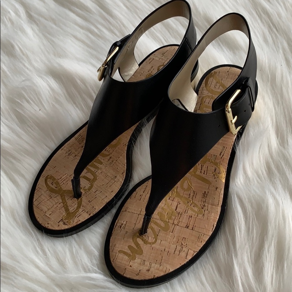 Sam Edelman black leather sandal with heels